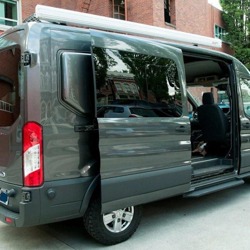 Flarespace Ford Transit Campervan Body Flares (148"WB) Shown with Sliding Door Open - Campervan HQ