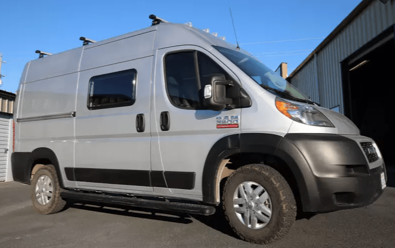 Arctic Tern Double-Pane RV Window (450x900mm) on Ram Promaster Passenger Side Sliding Door - Campervan HQ