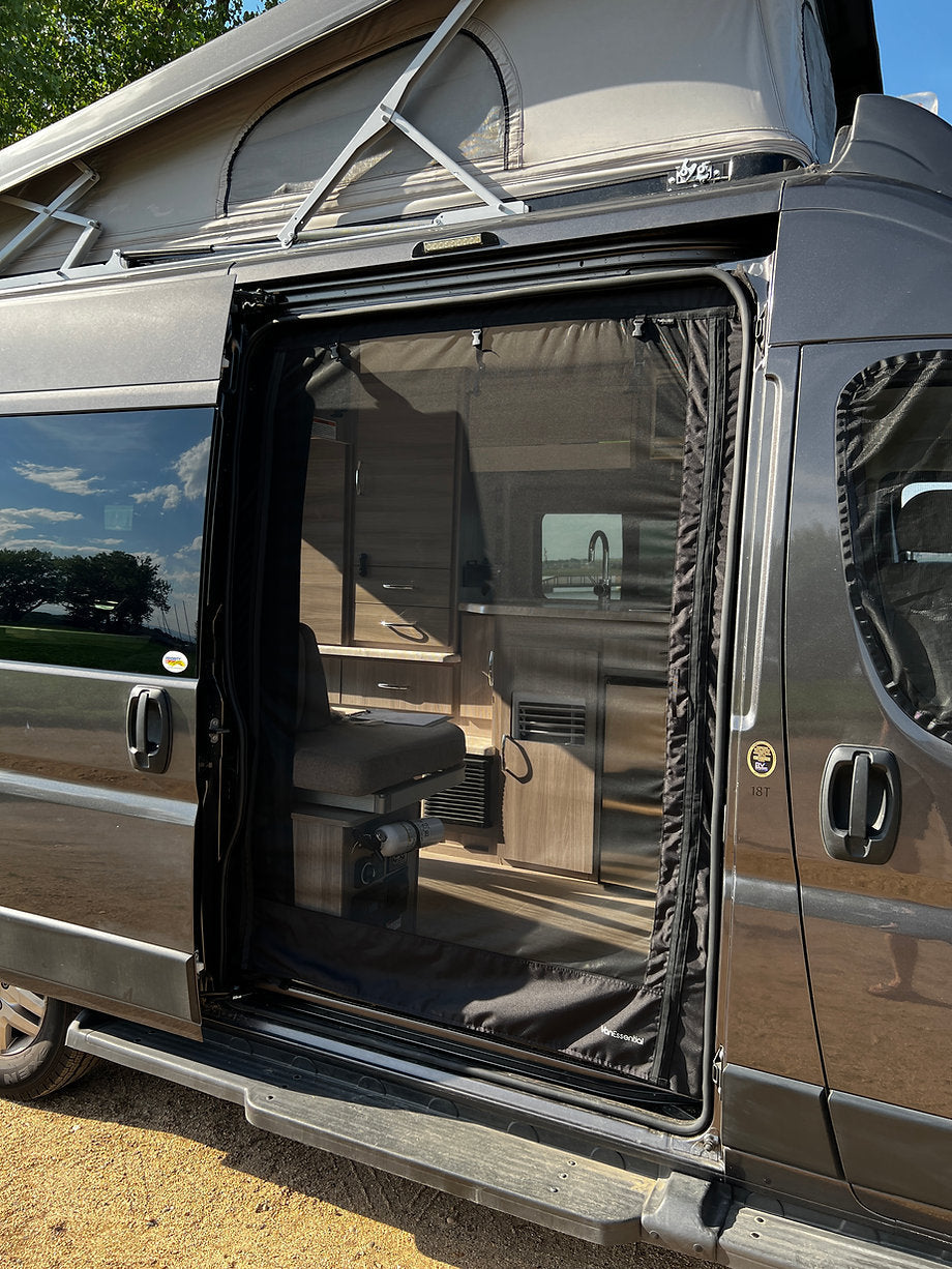 Van Essential Ram ProMaster Sliding Door Bug Screen (Outside View) - Campervan HQ