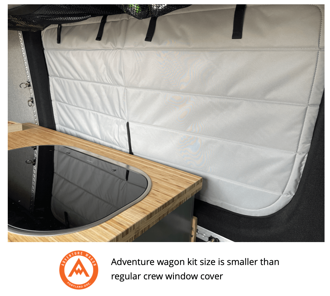 Van Essential Mercedes Sprinter Crew Window Cover (Adventure Wagon Window Cover)_Interior View - Campervan HQ
