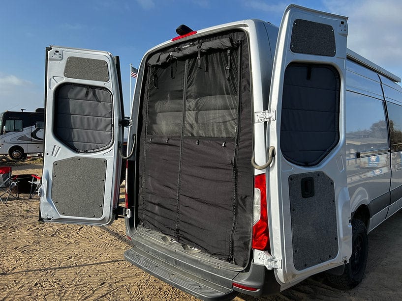 Van Essential Mercedes Sprinter Rear Door Bug Screen (Outside View) - Campervan HQ