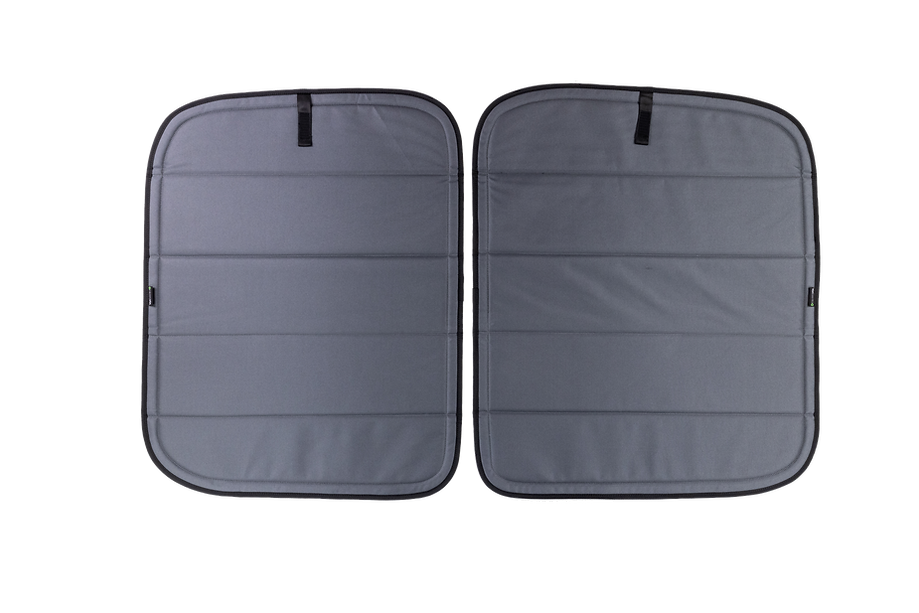 Van Essential Ford Transit Rear Door Window Covers (Pair)_Charcoal Gray Pair - Campervan HQ