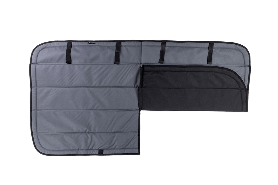 Van Essential Mercedes Sprinter Crew Window Cover (Charcoal Gray)_Right Side Half Folded - Campervan HQ