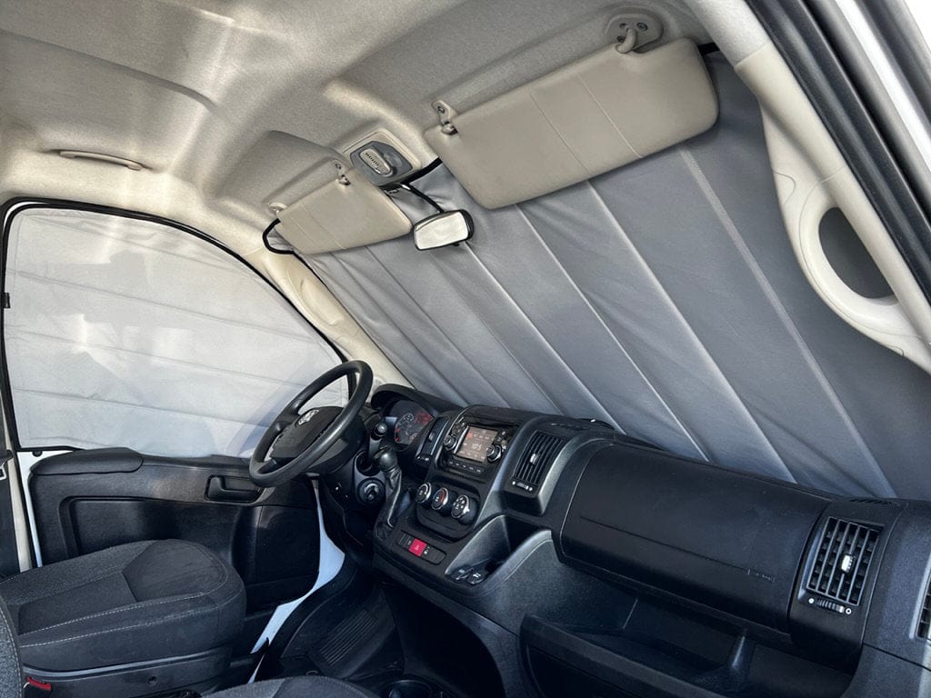 Van Essential Ram Promaster Windshield Cover (Interior View from Passenger Side) - Campervan HQ