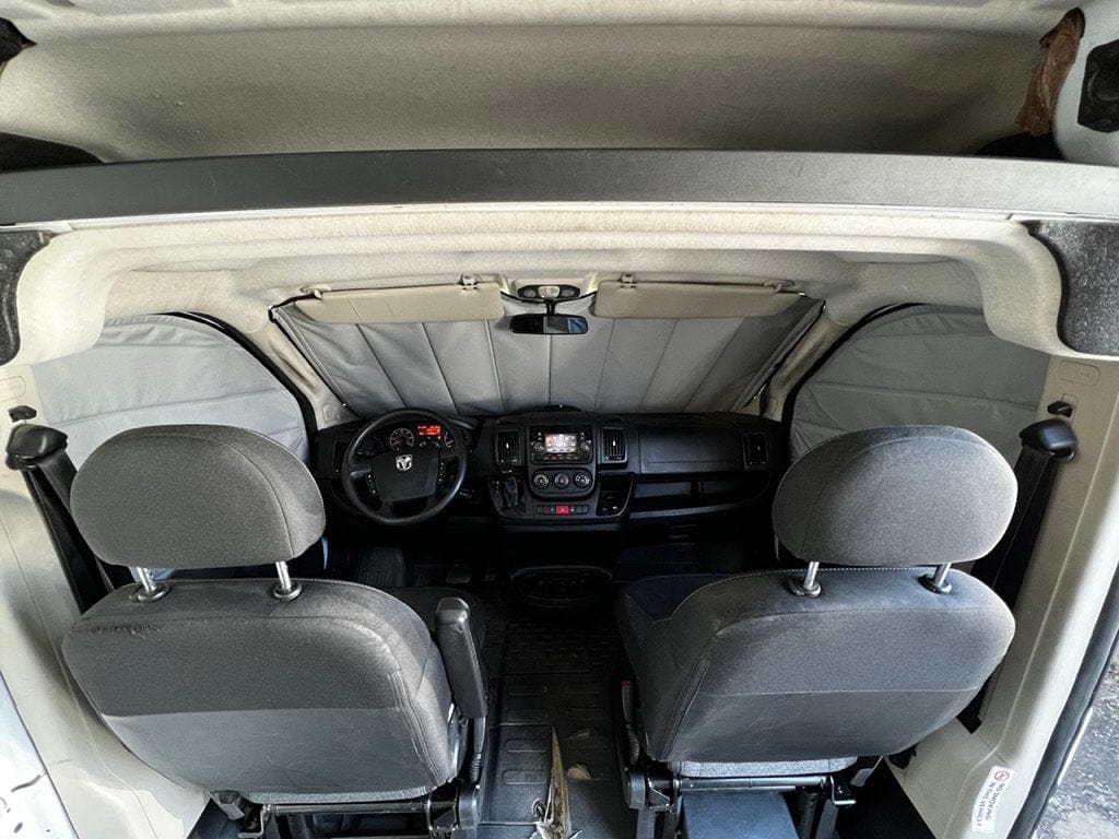 Van Essential Ram ProMaster Front Door Window Covers (Pair)_Interiror View - Campervan HQ