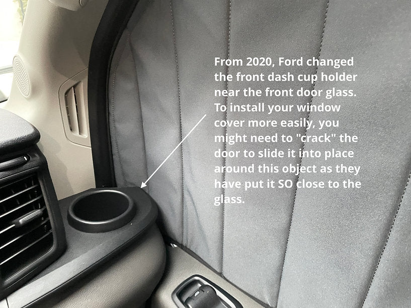 Van Essential Ford Transit Front Door Window Covers (Pair)_Special Note for 2020 Vans - Campervan HQ
