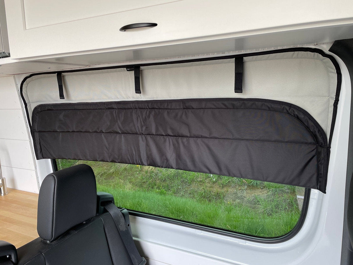 Van Essential Mercedes Sprinter Crew Window Cover (Half Folded)_Interior View - Campervan HQ