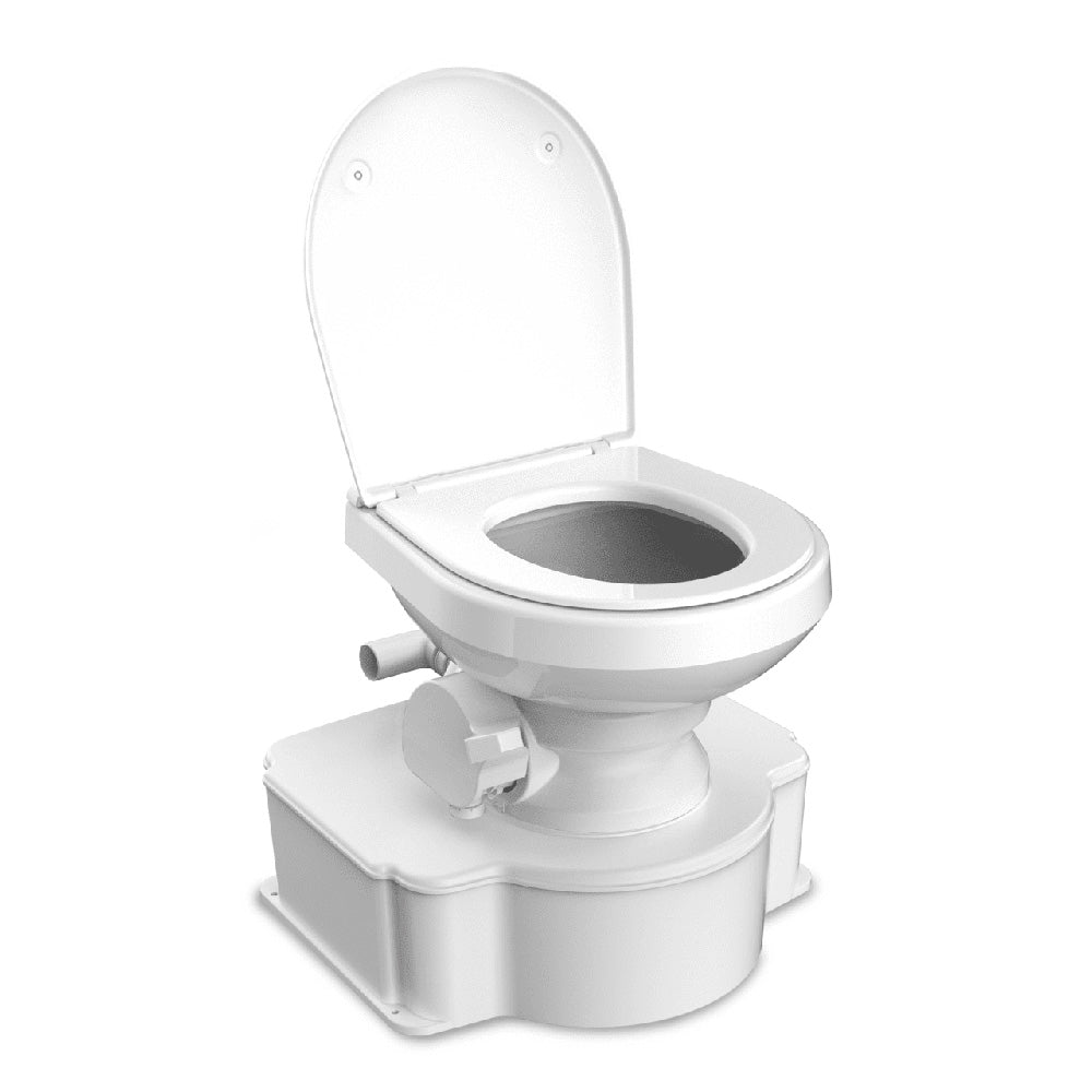 Dometic White M65 Marine Gravity Toilet Standard Seat Size w/Foot Pe