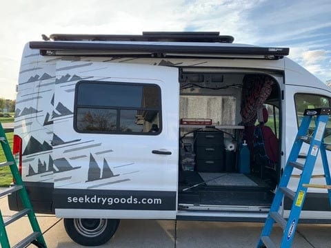 Fiamma F45S RV Awning Adapter for Ford Transit ( Awning and Adapter Mounted ) - Campervan HQ