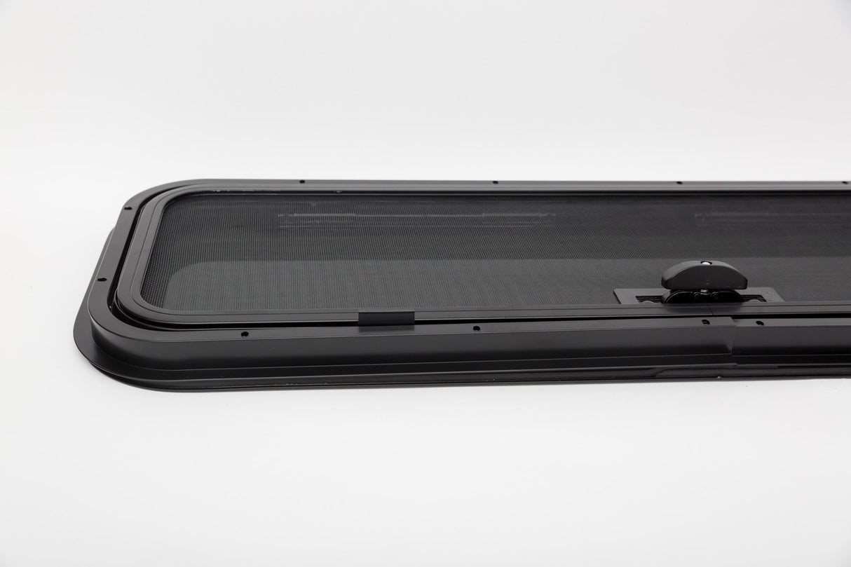 Interior View of 10" x 33" Awning-Style Van Window - Campervan HQ