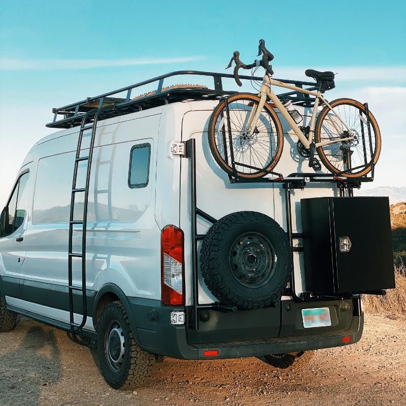 2015+ Ford Transit Bike Rack ( Horizontal Option with Deluxe Box ) - Campervan HQ