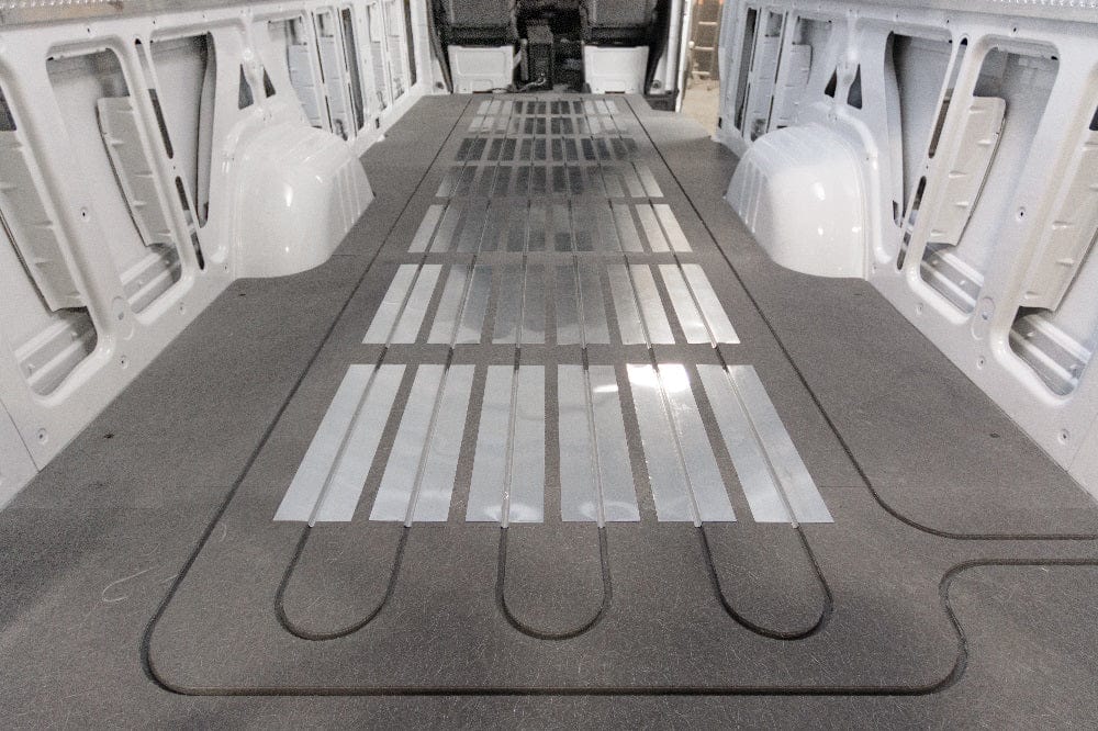 Columbia RV Hydronic Heating System - Ram ProMaster 159''WB (Heat Transfer Plates_Installed) - Campervan HQ