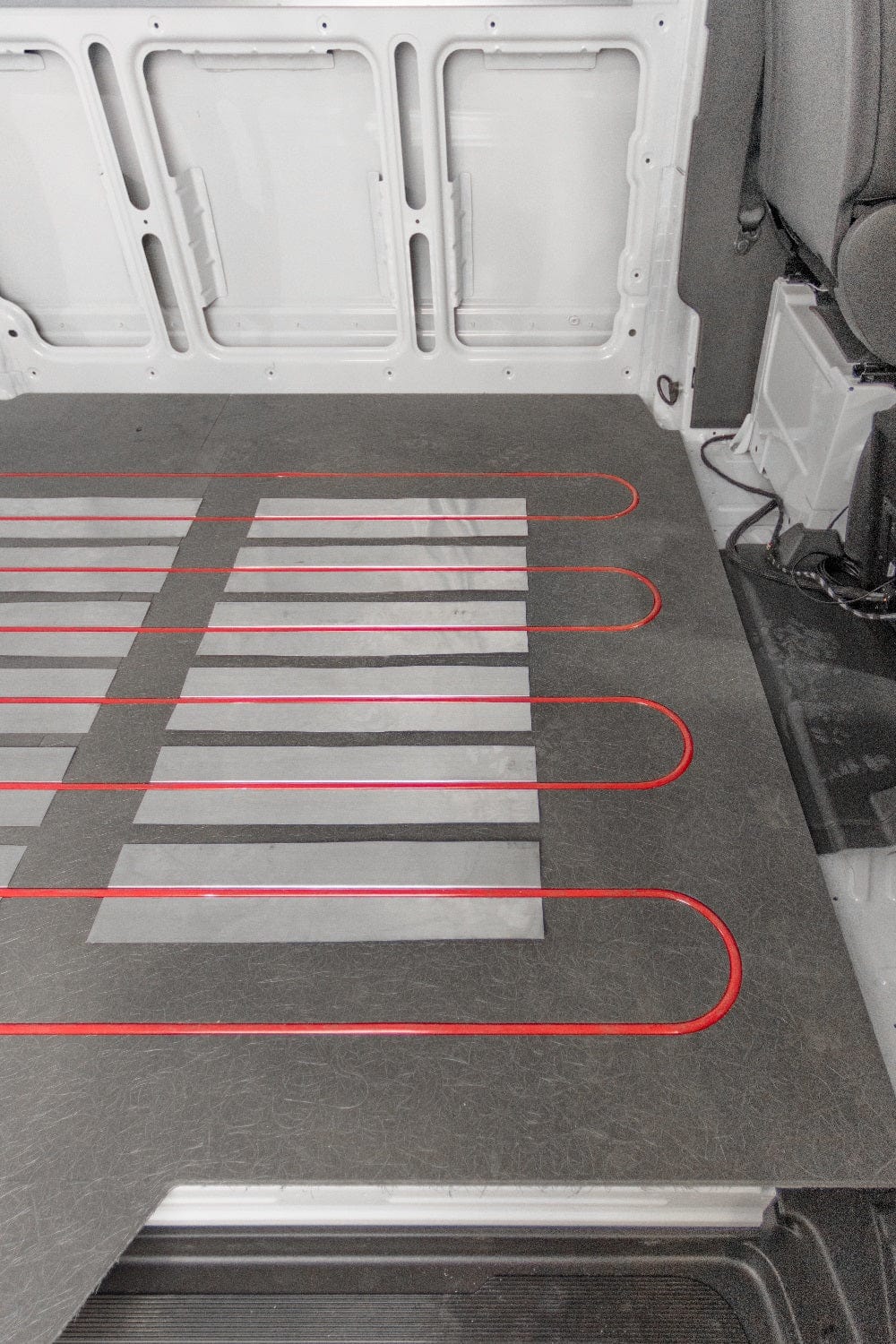 Columbia RV Hydronic Heating System - Mercedes Sprinter 170"WB (PEX Tubing Grid_Side View) - Campervan HQ