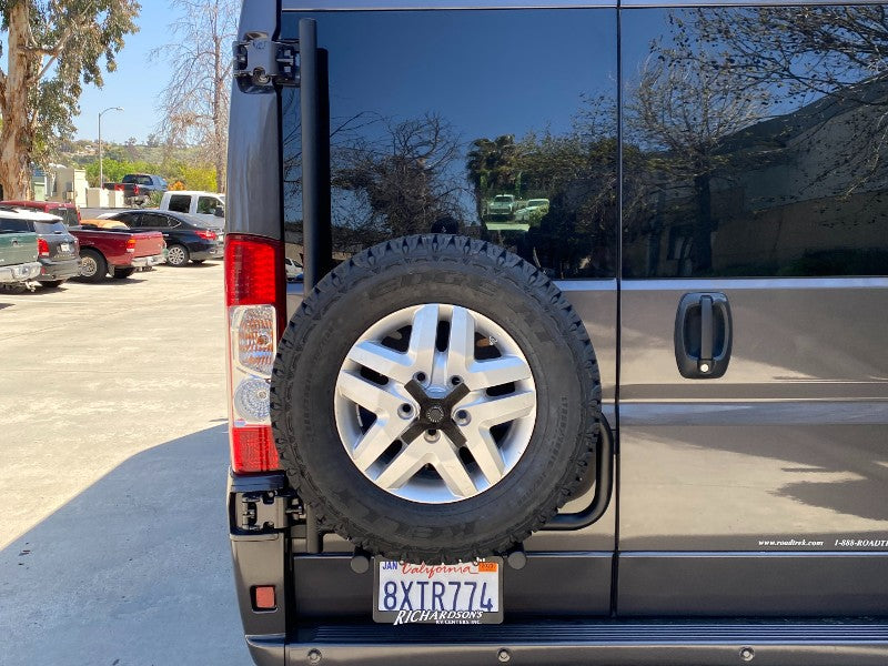 Aluminess Ram ProMaster Driver Side Tire/Box Carrier (STOCK) Campervan HQ