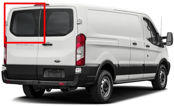 Ford Transit 2015+ Driver Rear Cargo Door Window ( Low Roof ) - Campervan HQ