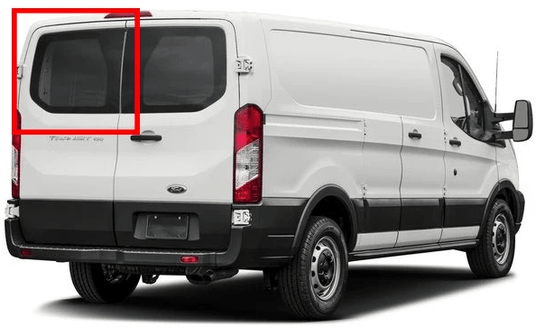 Ford Transit 2015+ Driver Rear Cargo Door Window ( Low Roof ) - Campervan HQ