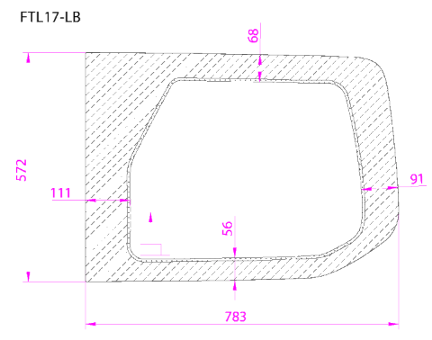 Ford Transit 2015+ Driver Rear Cargo Door Window ( Low Roof ) Dimensions - Campervan HQ