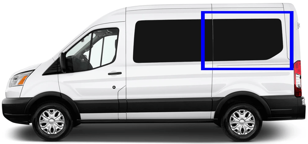 Ford Transit 2015+Driver Side Rear Quarter Fixed Window 130" WB - Campervan HQ