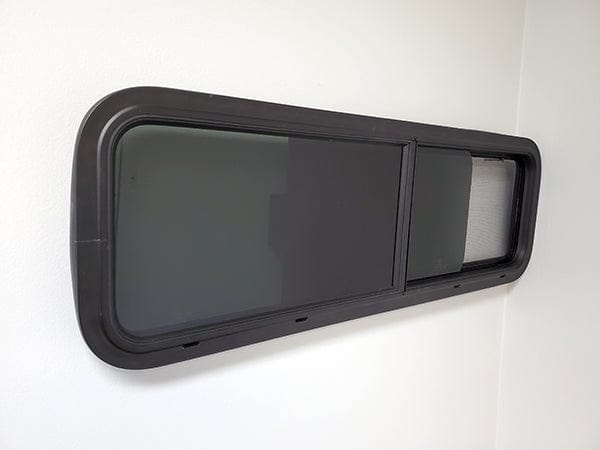 Flarespace Half-Slider Campervan Window (Driver Side, FS1033L)_(Exterior View - Slider Open) - Campervan HQ