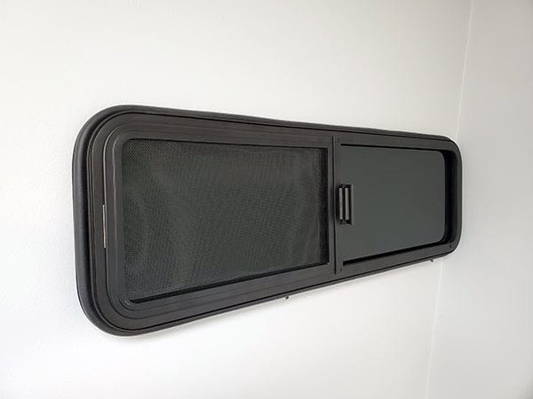 Flarespace Half-Slider Bunk Window (Passenger Side, FS1033R)_ (Interior View - Slider Closed) - Campervan HQ