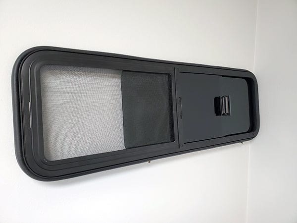 Flarespace Half-Slider Campervan Window (Driver Side)_ (Interior View - Slider Open) - Campervan HQ