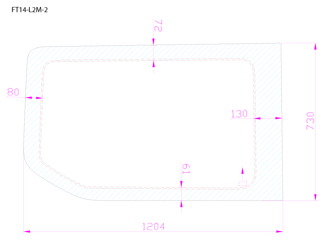 Ford Transit 2015+ Driver Side Rear Quarter Fixed Window 130" WB (Dimensions) - Campervan HQ
