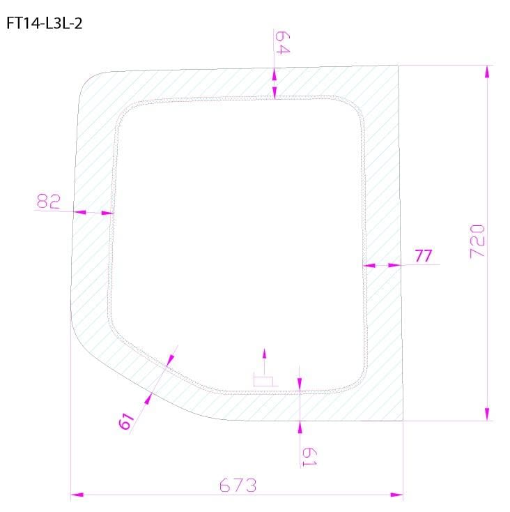 Ford Transit 2015+ Driver Side Rear Quarter Fixed Window (Dimensions) - Campervan HQ