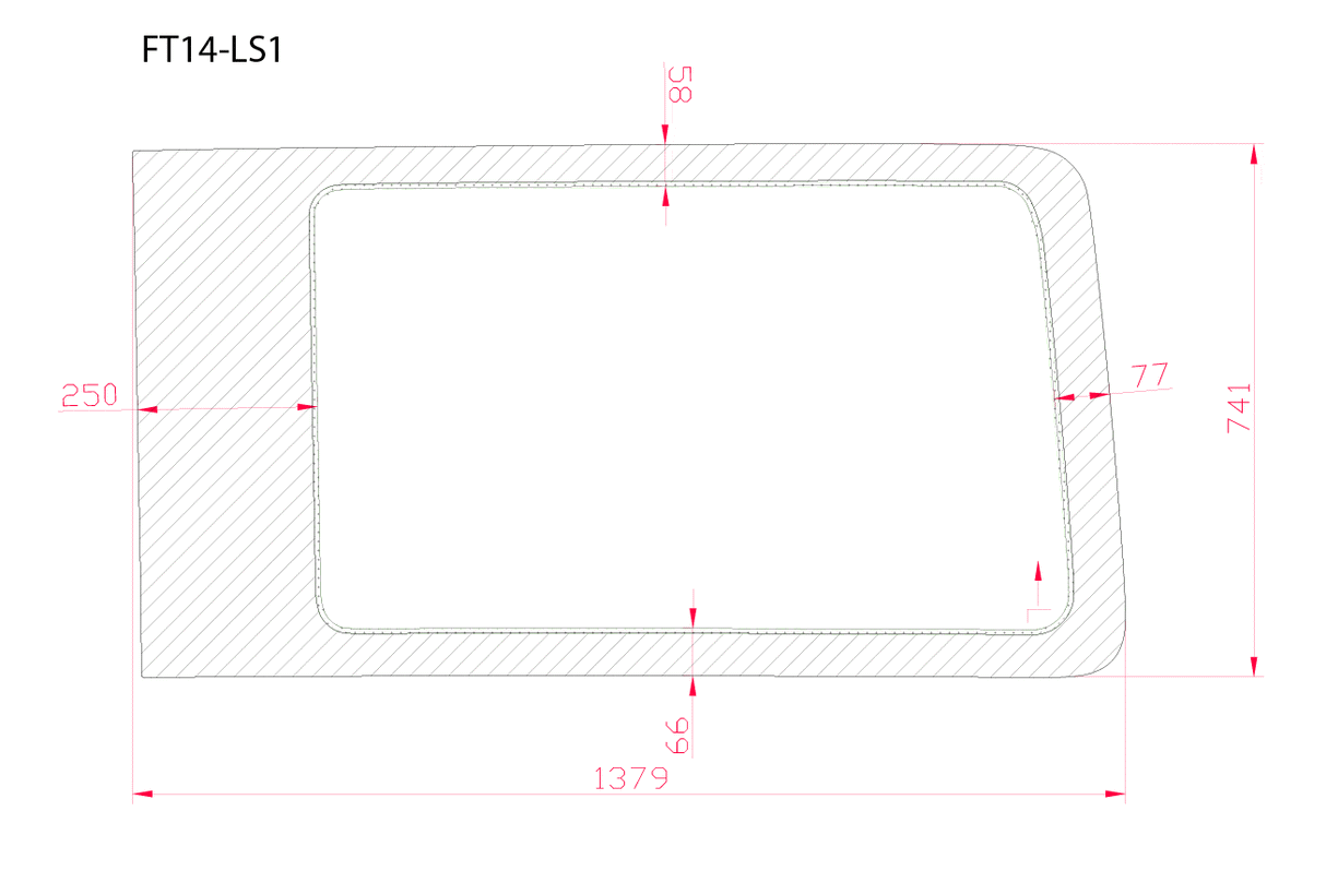 Ford Transit 2015+ Driver Side Forward Fixed Window ( Sliding Door_Dimensions ) - Campervan HQ