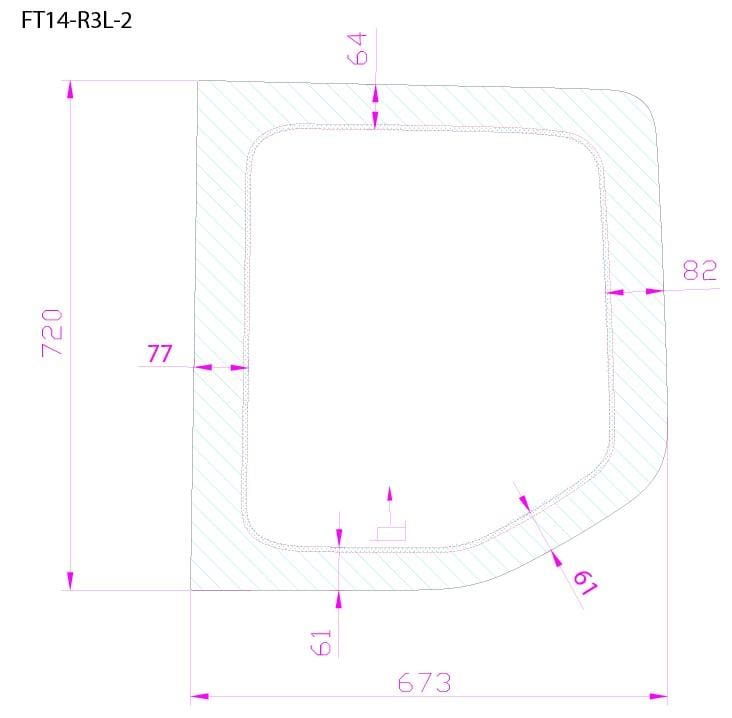 Ford Transit 2015+ Passenger Side Rear Quarter Fixed Window (Dimensions) - Campervan HQ