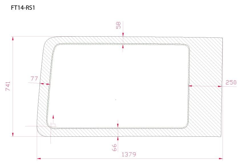 Ford Transit 2015+ Passenger Side Sliding Door Fixed Window (Dimensions) - Campervan HQ