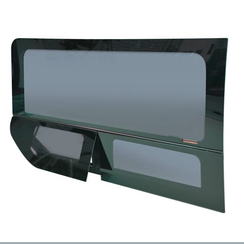 Ford Transit 148" EL Passenger Side Rear Quarter Vented Window (FW297R)_Vent Open - Campervan HQ