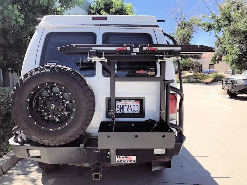 Aluminess Ford E350 Van Rear Swing-Arm Bumper (1992-2014) Close View without Box - Campervan HQ