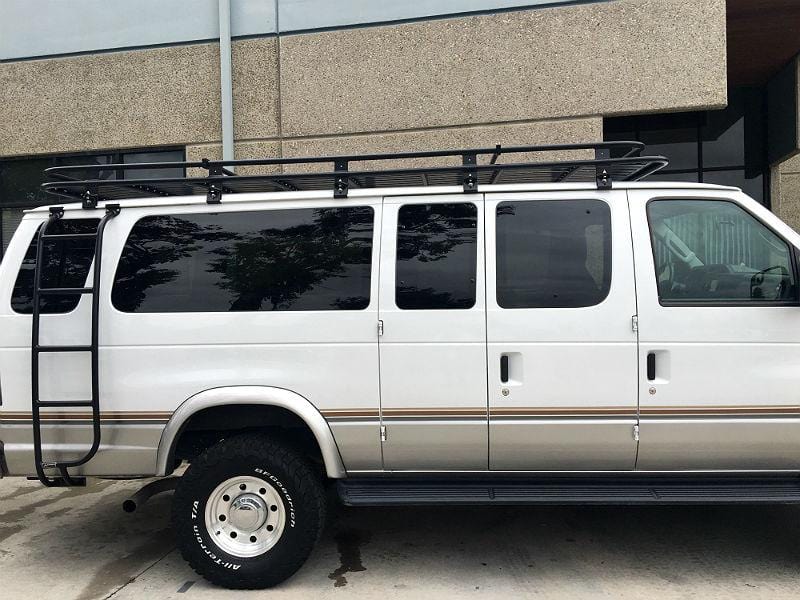 Aluminess Ford E350 Van Roof Rack (1992-2014) Roof Rack From Right Side - Campervan HQ