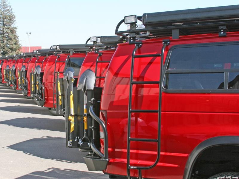 Aluminess Ford E350 Van Side Ladder (1992-2014) Installed on Vans- Campervan HQ