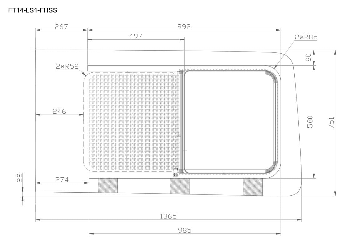 Ford Transit 2015+ Driver Side Forward Half-Slider Screened Window ( Dimensions ) - Campervan HQ