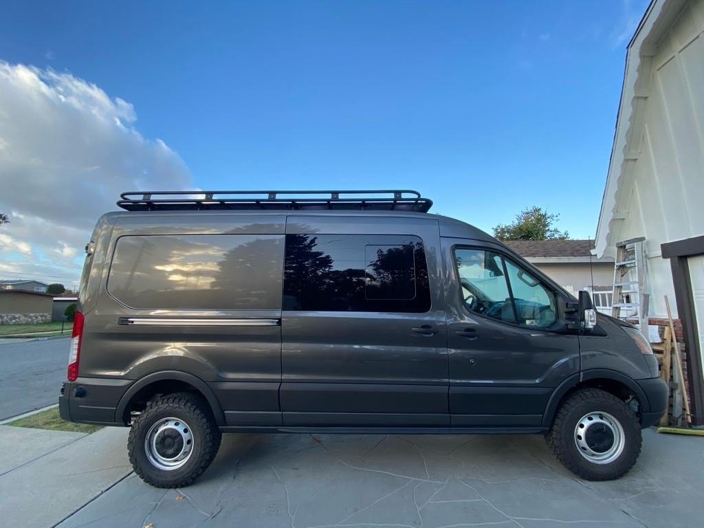 Ford Transit Passenger Side Sliding Door-Half Slider Screened Window ( Front View ) - Campervan HQ