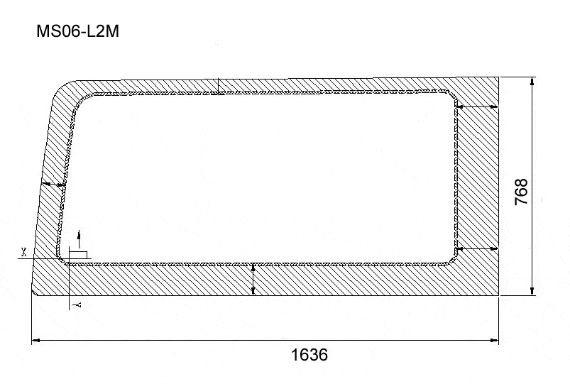 Mercedes Sprinter (2007+) Driver Side Rear Quarter Fixed Window (144"WB)_No Sliding Door ( Dimensions ) - Campervan HQ