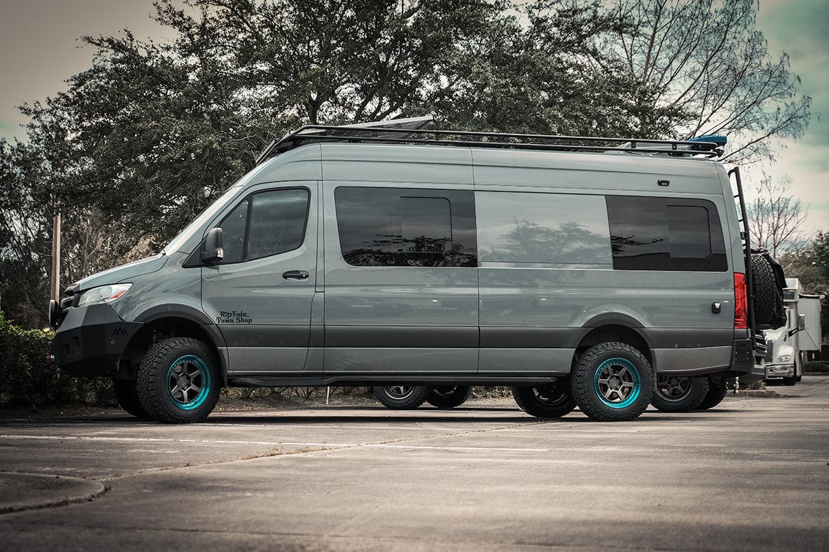 Mercedes Sprinter (2007+) Driver Rear Quarter Screened Half-Slider Window (170″WB)_Screened (Front View) - Campervan HQ