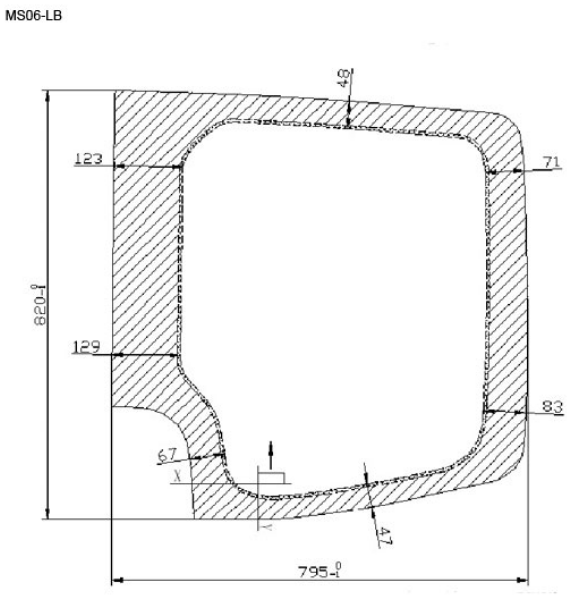 Mercedes Sprinter (2006-2018) Driver Side Rear Door Window (MS06-LB P)_Dimensions - Campervan HQ