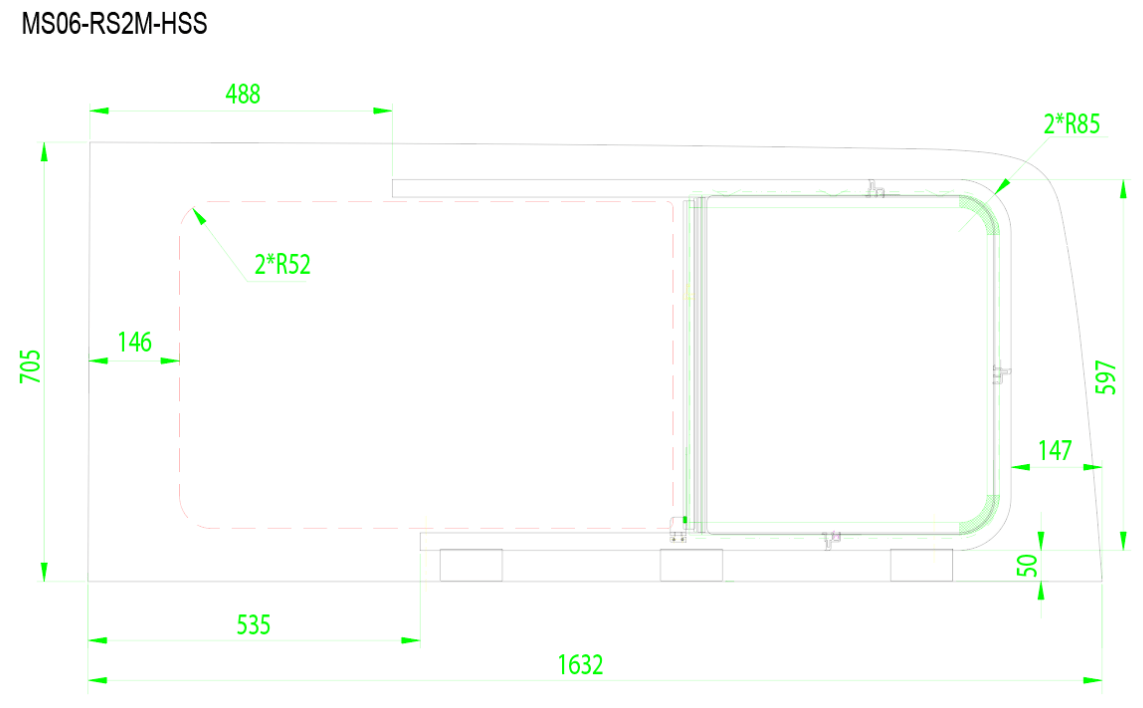 Mercedes Sprinter (2007+) Passenger Rear Quarter Screened Half-Slider Window 144″ WB (Dimensions) - Campervan HQ