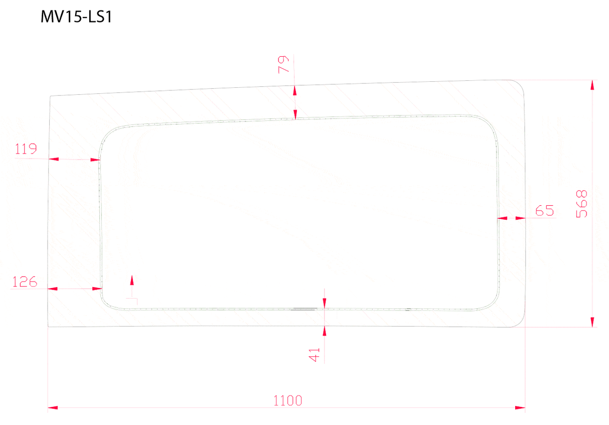Mercedes Metris 2015+ Driver Sliding Door Fixed Window ( Dimensions ) - Campervan HQ