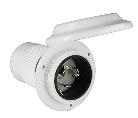 Marinco Power Inlet (50A, Round, White)
