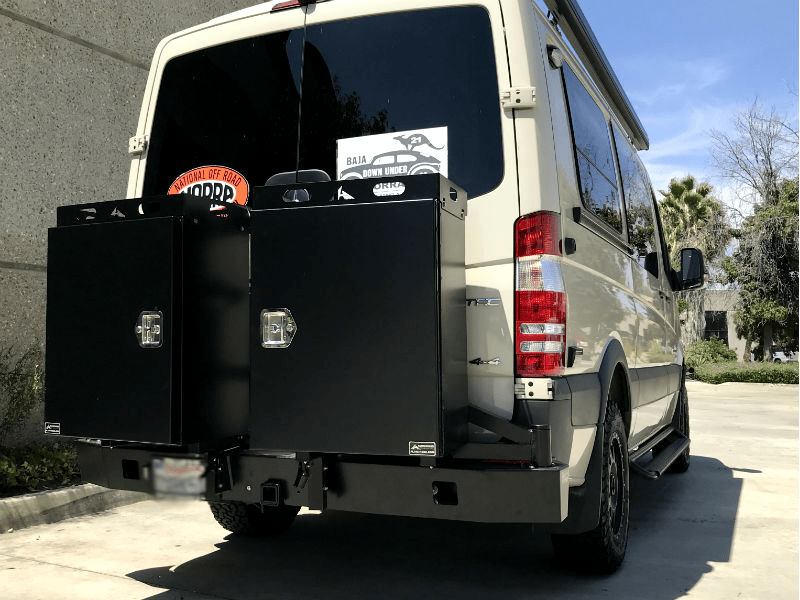 Mercedes Sprinter (2007+) Rear Bumper With Swing Arms (From Rear) - Campervan HQ