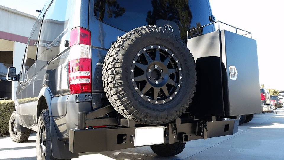 Mercedes Sprinter (2007+) Rear Bumper With Swing Arms (Slimline) - Campervan HQ