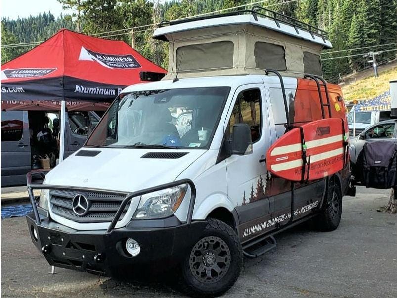 Aluminess Mercedes Sprinter Surf Pole Use Demonstration - Campervan HQ