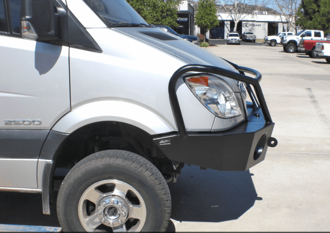 Mercedes Sprinter(2007-2013) Front Winch Bumper With Brush Guards( Side View)-Campervan HQ