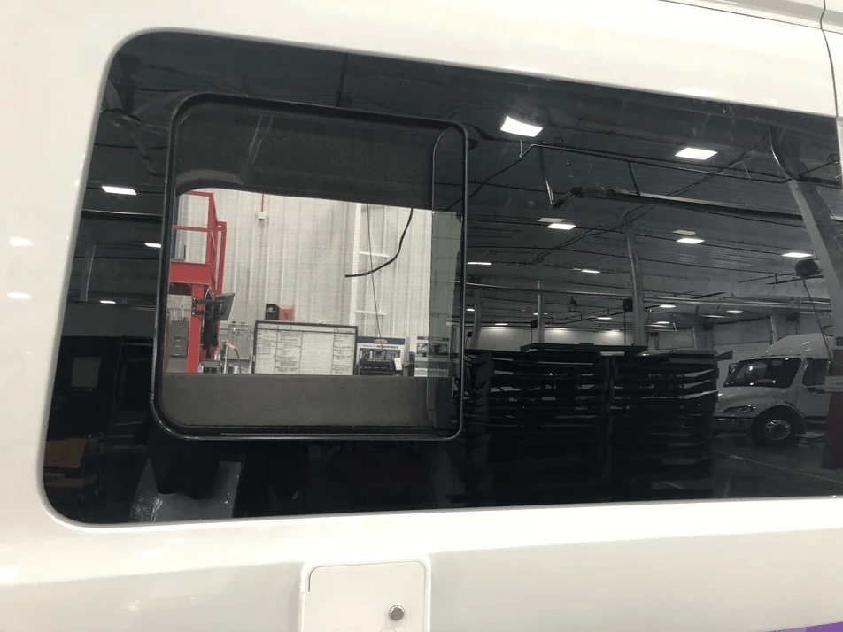 Ford Transit Passenger Side Rear Quarter Half-Slider Screened Window 148"WB Extended - Campervan HQ