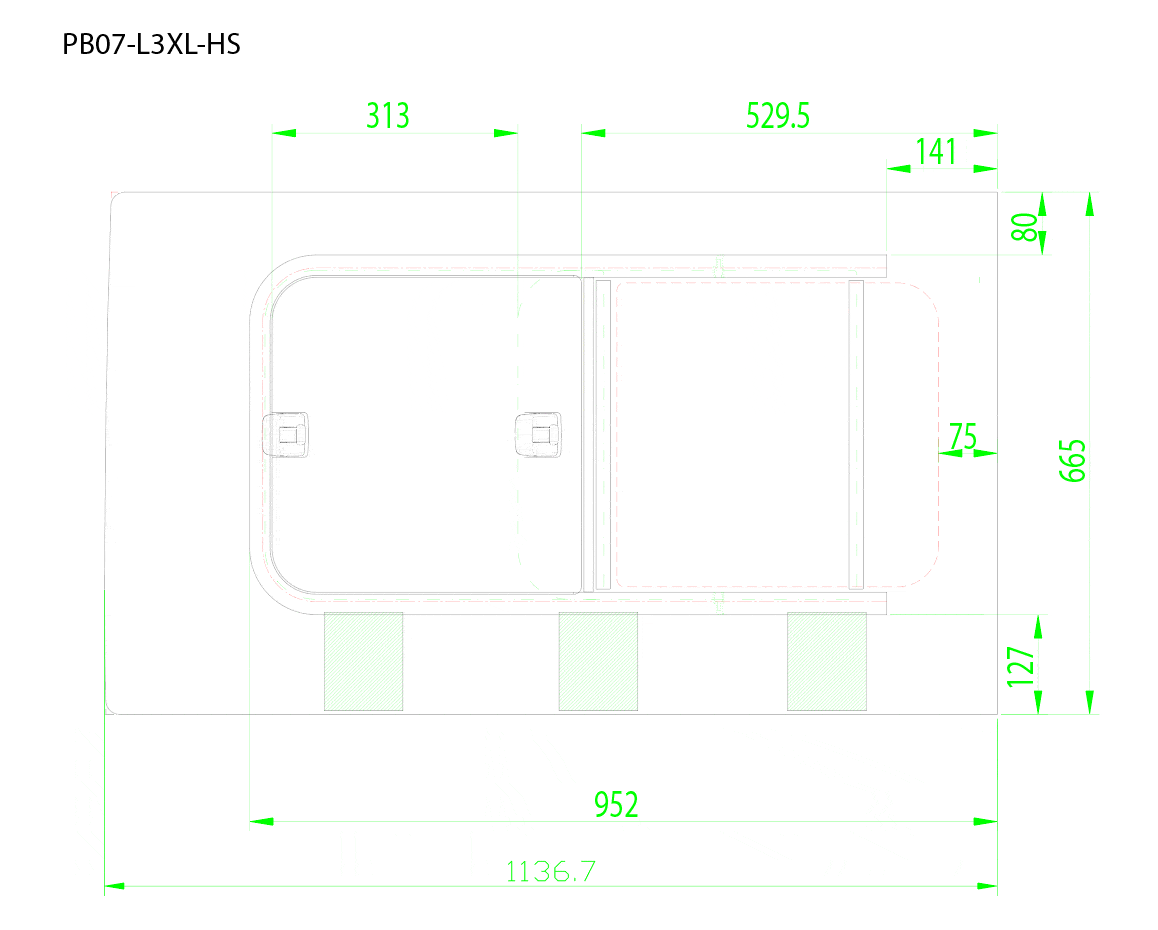 AM Auto Ram ProMaster Driver Side Rear Quarter Half-Slider Window 159”EXT (PB07-L3XL-HSS P)_Dimensions - Campervan HQ