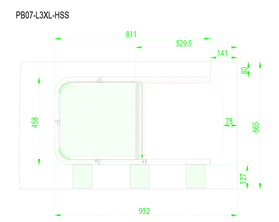 AM Auto Ram ProMaster Driver Side Rear Quarter Half-Slider Window 159”EXT (PB07-L3XL-HSS P)_Screened ( Dimensions ) - Campervan HQ