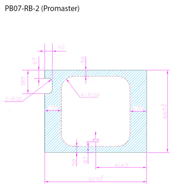 Ram ProMaster 2014+ Passenger Side Rear Cargo Door Window (Dimensions) - Campervan HQ